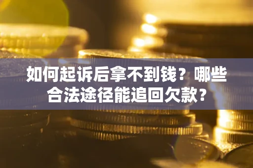 武汉如何起诉后拿不到钱？哪些合法途径能追回欠款？